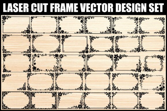 Download Floral Laser Cut Frame Vector Set - Vector Collection