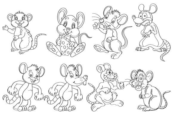 Download Rat Clip Art Digital Stamp Set-2. - Digital stamp set Collection