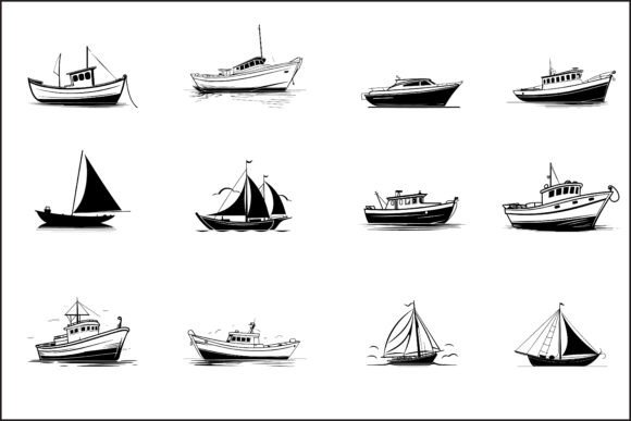 Download Boat Black Vector Silhouette Design - Vector Collection