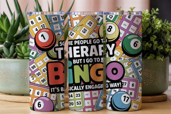 Download Bingo Therapy Fun 20oz Tumbler Wrap - Tumbler wrap Collection