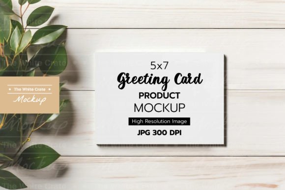 Download 5x7 Greeting Card Mockup, Green Leaves - 5x7 greeting card Collection