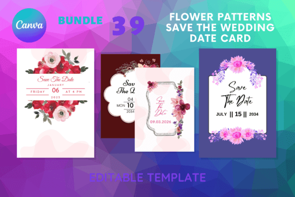 Download Flower Patterns Save the Date Card - Premium Resources