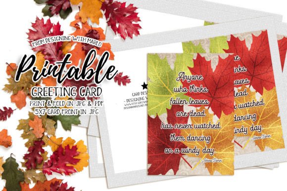 Download Fall Dancing Leaves 5x7 Greeting Card - 5x7 greeting card Collection