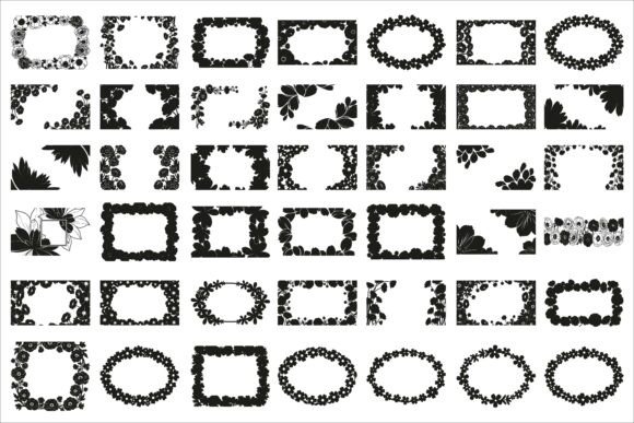 Download Elegant Floral Frame Silhouette - Premium Resources