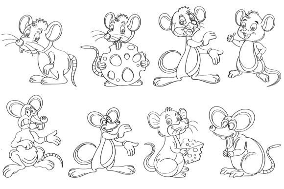 Download Rat Clip Art Digital Stamp Set-1. - Digital stamp set Collection