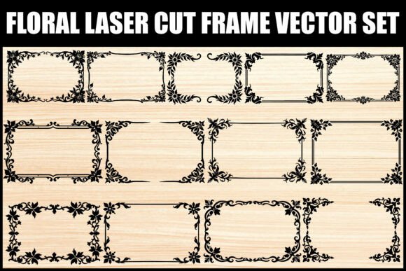 Download Floral Laser Cut Frame Vector Set - Vector Collection