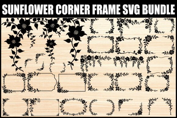 Download Sunflower Floral Corner Frame SVG Bundle - Premium Bundle