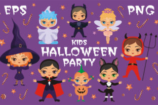 Download Kids Halloween Party Vector Illustrations - Vector Collection