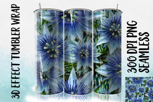 Download 3D Blue Passion Flower Tumbler Wrap 3 - Tumbler wrap Collection