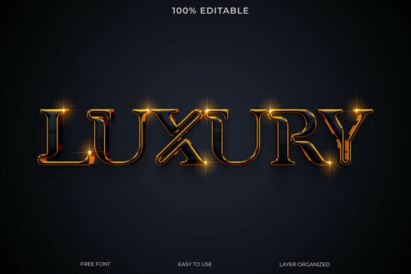 Download Luxury Text Effect with Gold Glare - Glare Collection