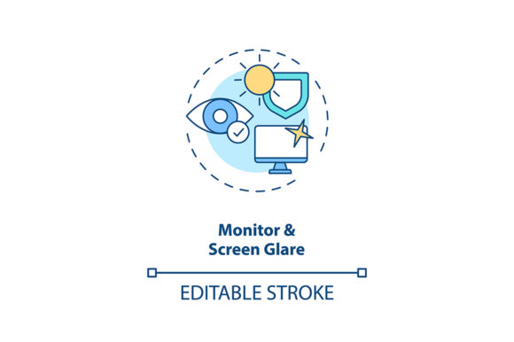 Download Monitor and Screen Glare Concept Icon - Glare Collection