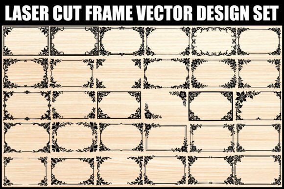 Download Floral Laser Cut Frame Vector Set - Vector Collection