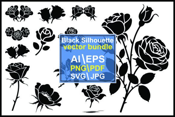 Download Rose Flower Vector Silhouettes - Vector Collection