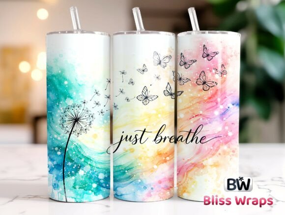 Download Just Breathe Dandelion Tumbler Wrap - Tumbler wrap Collection