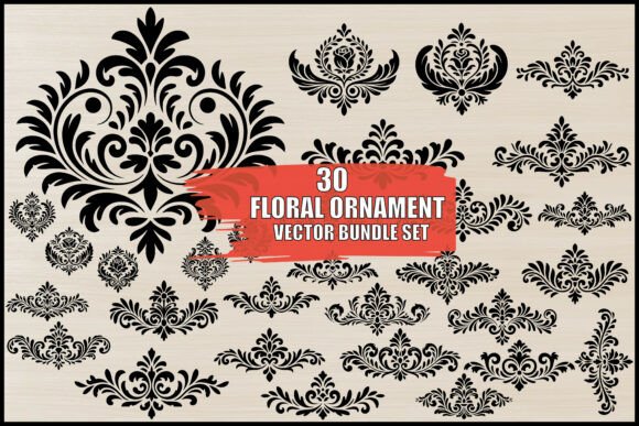 Download Floral Ornament Vector Bundle Set - Vector Collection