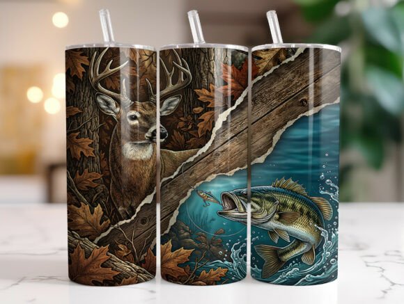 Download Hunting Fishing Tumbler Wrap Sublimation - Tumbler wrap Collection