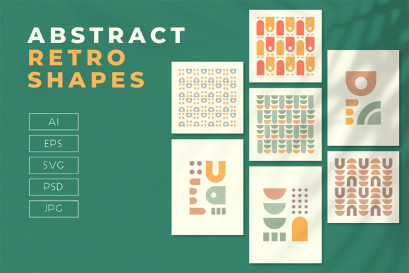 Download Geometric Abstract Retro Vector Shapes - Vector Collection