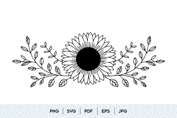Download Sunflower Floral Frame SVG Monogram Desi - Premium Resources
