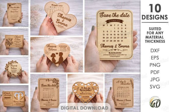 Download Save the Date Bundle Laser Cut - Save the date Collection