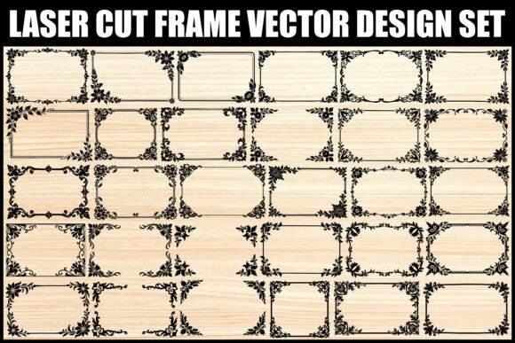 Download Floral Laser Cut Frame Vector Set - Vector Collection