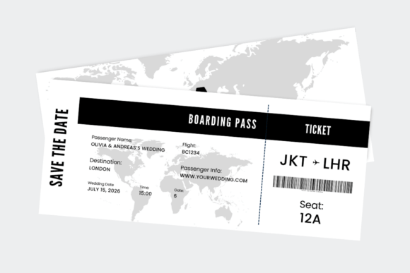Download Wedding Save the Date Boarding Pass - Save the date Collection
