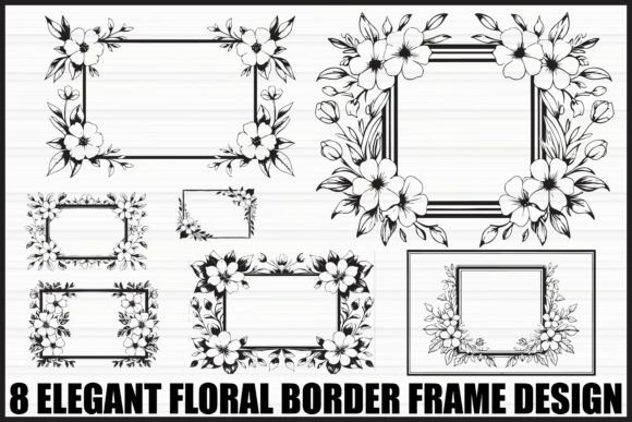 Download 8 Elegant Floral Border Frame Bundle - Premium Resources