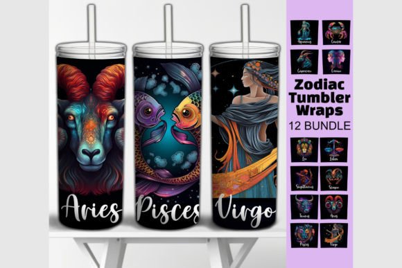 Download Zodiac Signs Tumbler Wraps Bundle - Tumbler wrap Collection