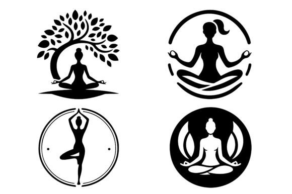 Download Yoga Icon Silhouette Vector Illustration - Vector Collection
