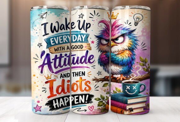 Download Funny Sarcastic Owl Coffee Tumbler Wrap - Premium Resources