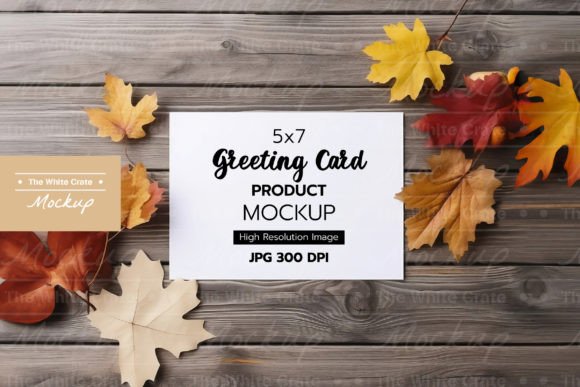 Download 5x7 Greeting Card Mockup, Fall Leaves - 5x7 greeting card Collection